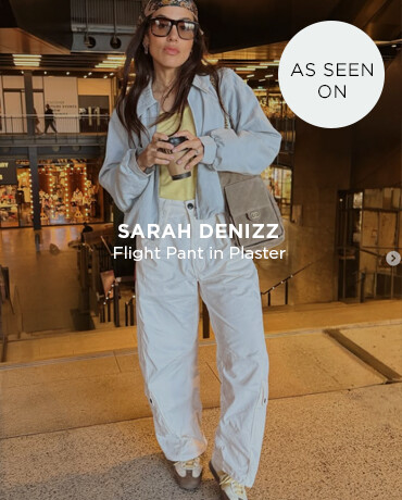 Sarah Denizz wearing Flight Pant in Plaster