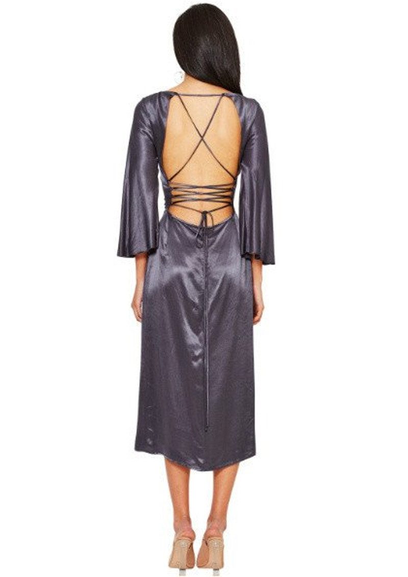 BEC & BRIDGE Oil Slick Cowl Dress Charcoal