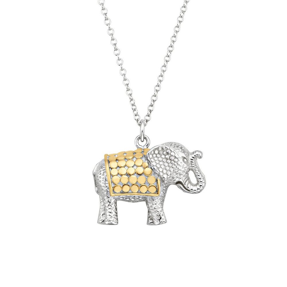 Anna Beck Women's Silver/Gold Elephant Pendant Charity Necklace - &
