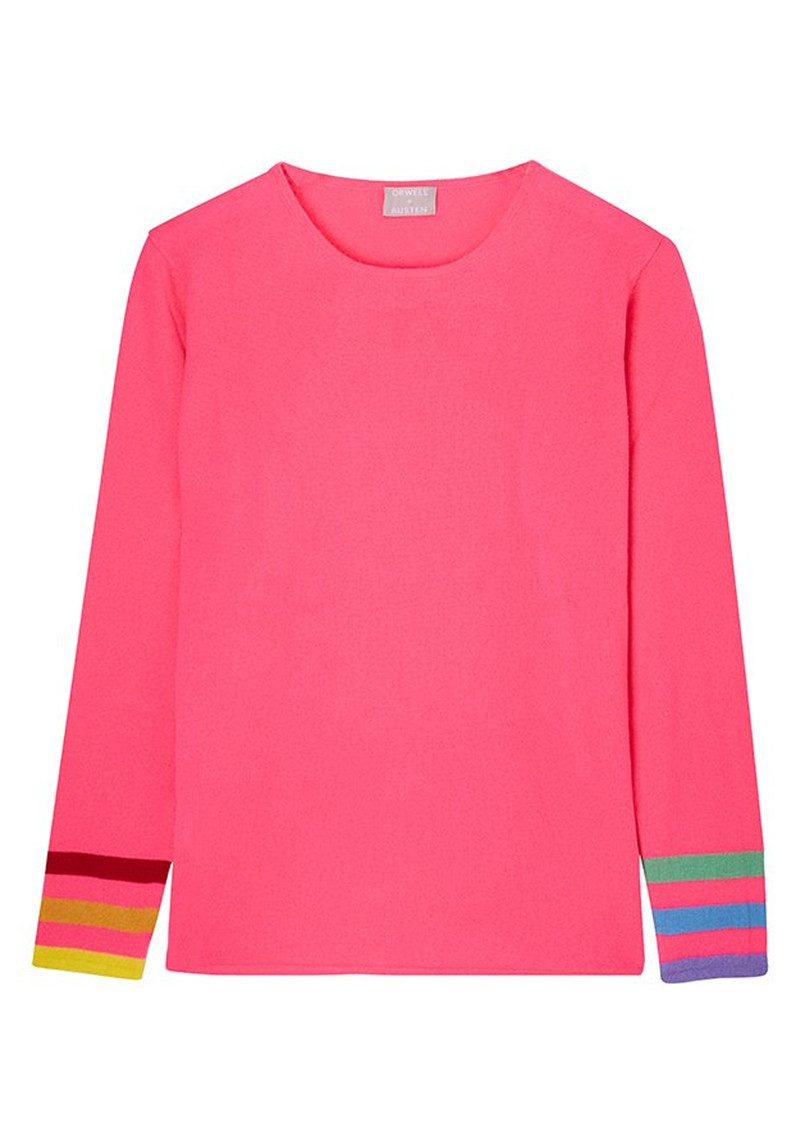 neon pink cashmere sweater