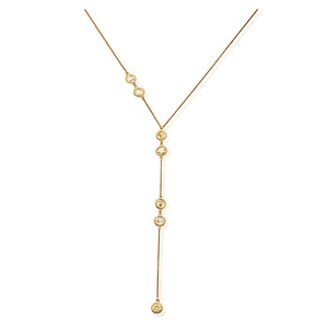Cherabella Positive Vibes Lariat Necklace - Gold