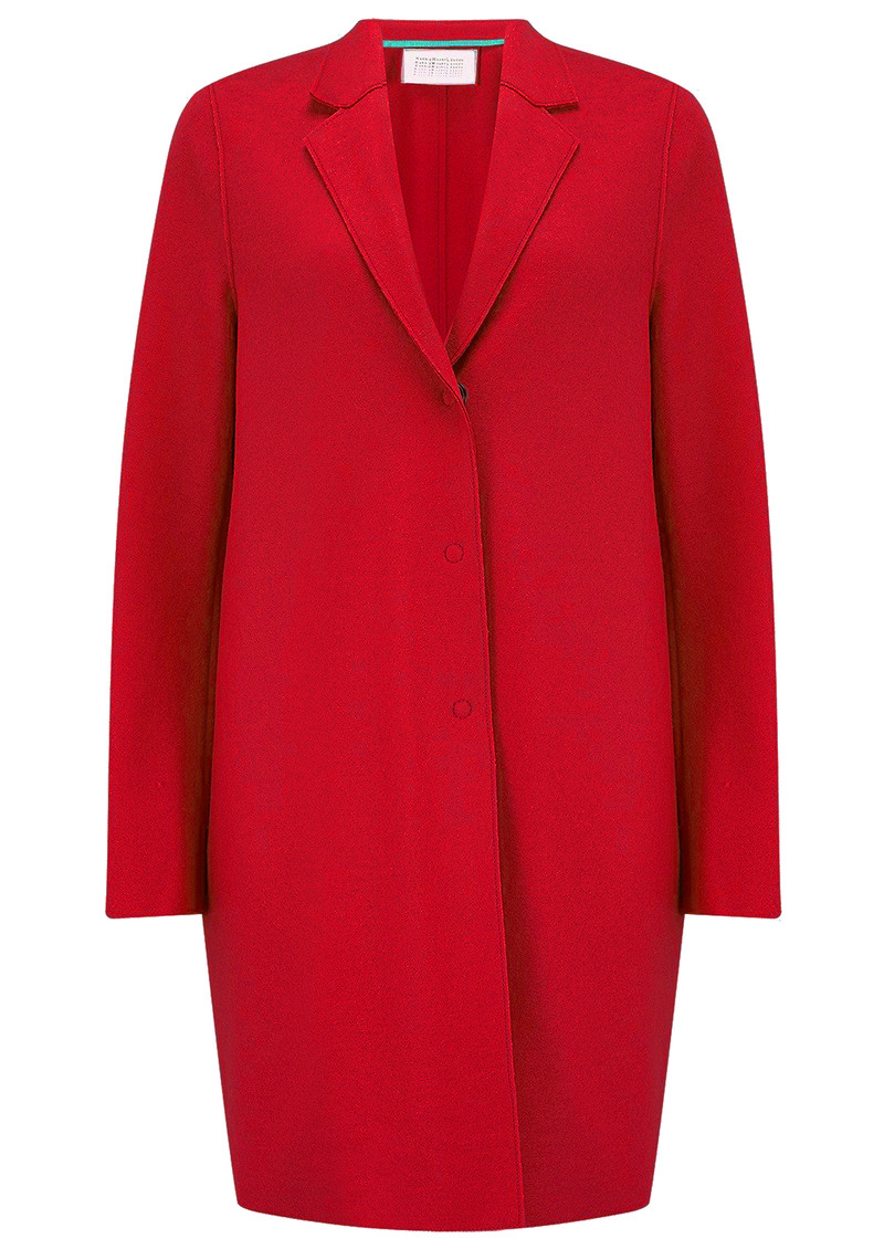 red cocoon coat
