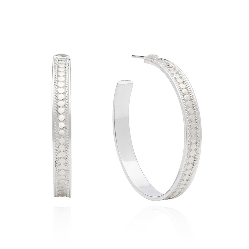 Anna Beck Women's Silver Large Post Hoop Earrings