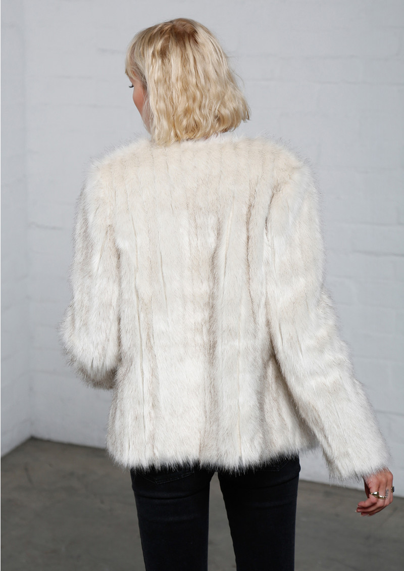 MAYLA Faux Fur Short Jacket White