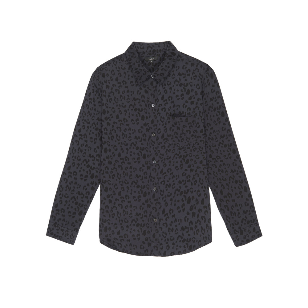 Rails Kate Silk Shirt - Onyx Cheetah