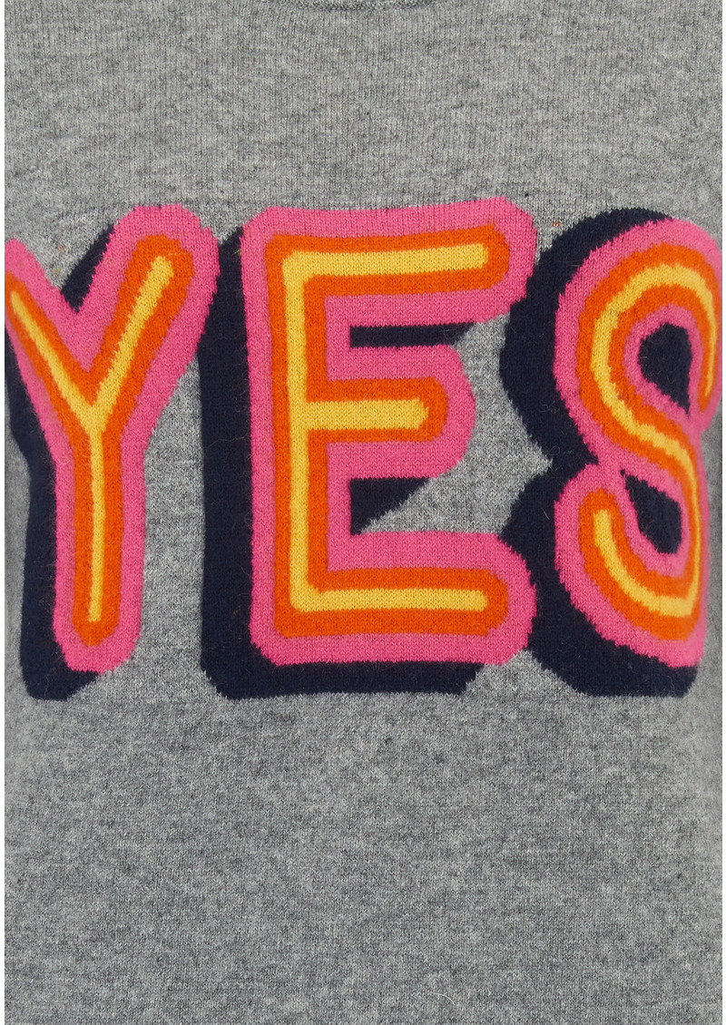 JUMPER 1234 Yes / No Cashmere Jumper Mid Grey