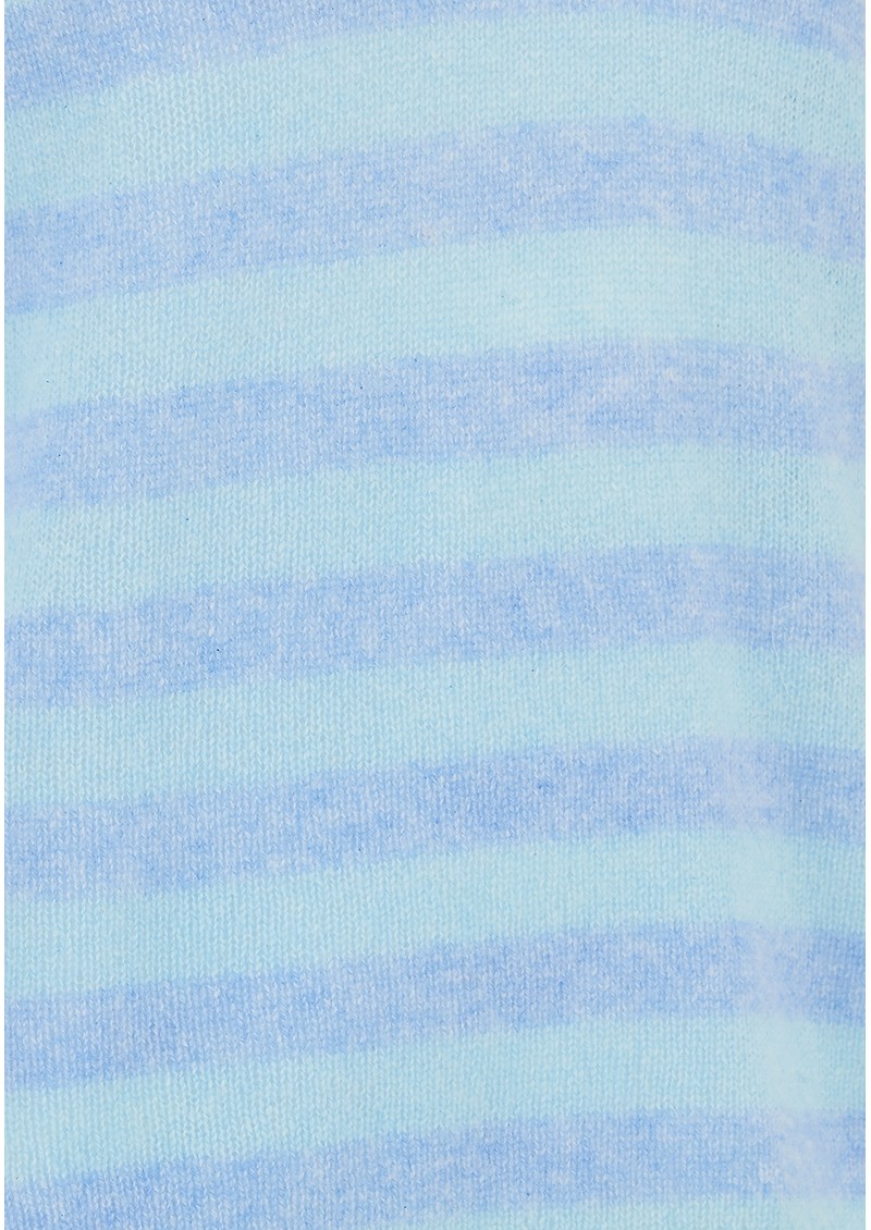 JUMPER 1234 Stripey Loose Cashmere Sweater Baby Blue & Yellow