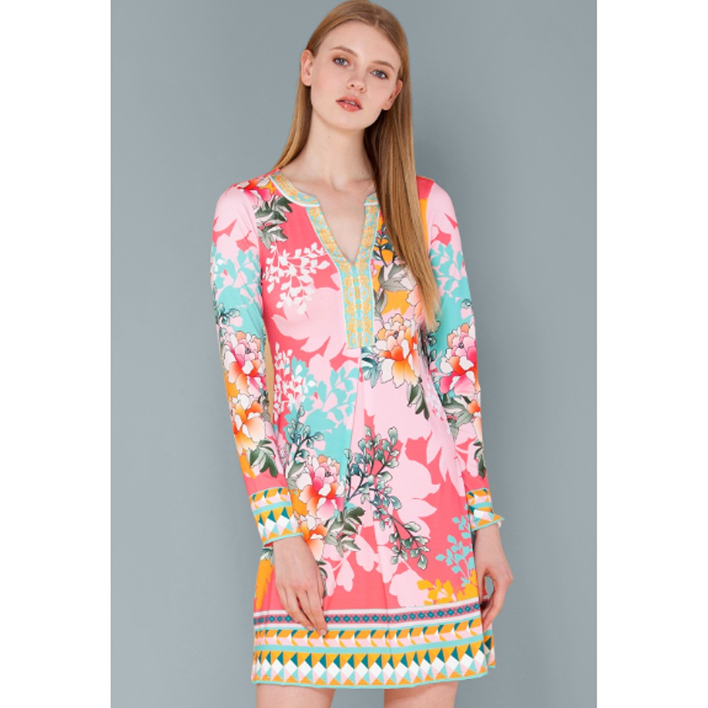 Hale Bob Magda Jersey Dress - Coral