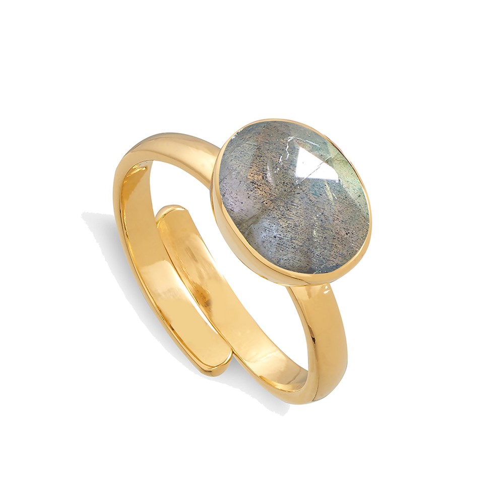Adjustable Gold Labradorite ring