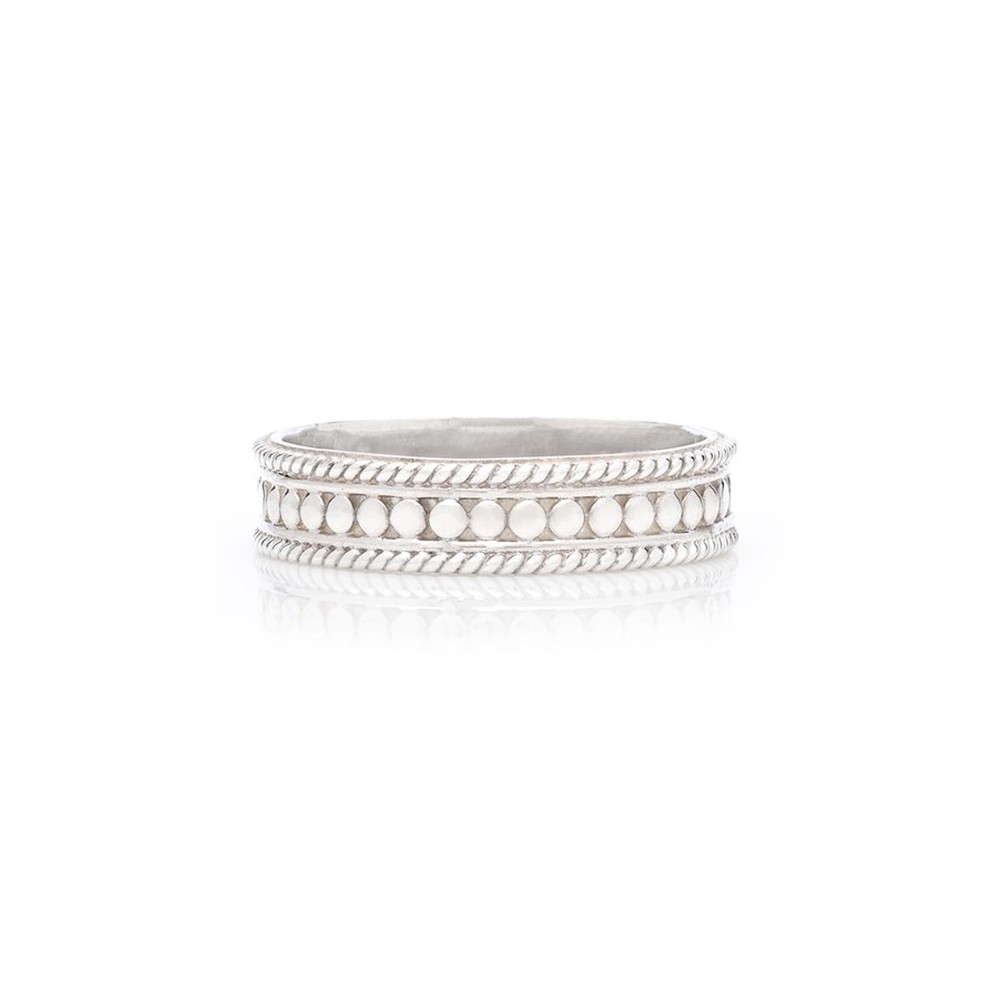 Anna Beck Women's Silver Dotted Stacking Ring