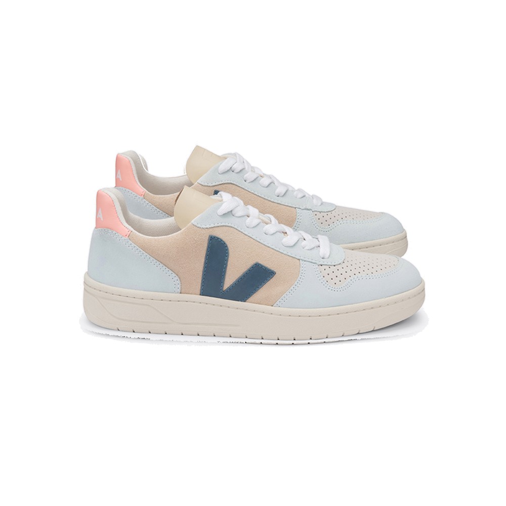 Femme Veja Suede Multico Natural Rose-Fluo | V-10 ⋆ Samassi Parquet
