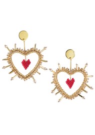 MISHKY Sacred Heart Earrings - Red & Gold
