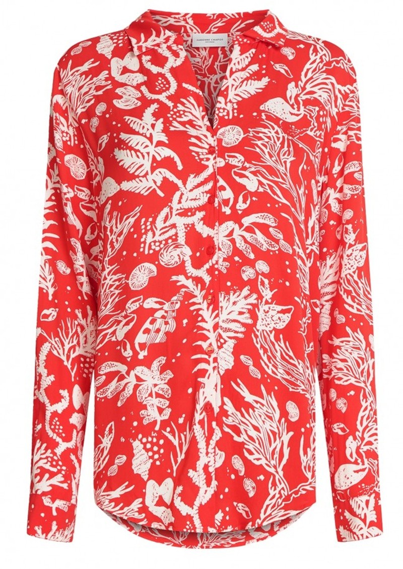 FABIENNE CHAPOT Lily Lou Printed Blouse Cool Coral