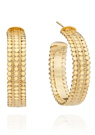 ANNA BECK Medium Scalloped Hoops - Gold