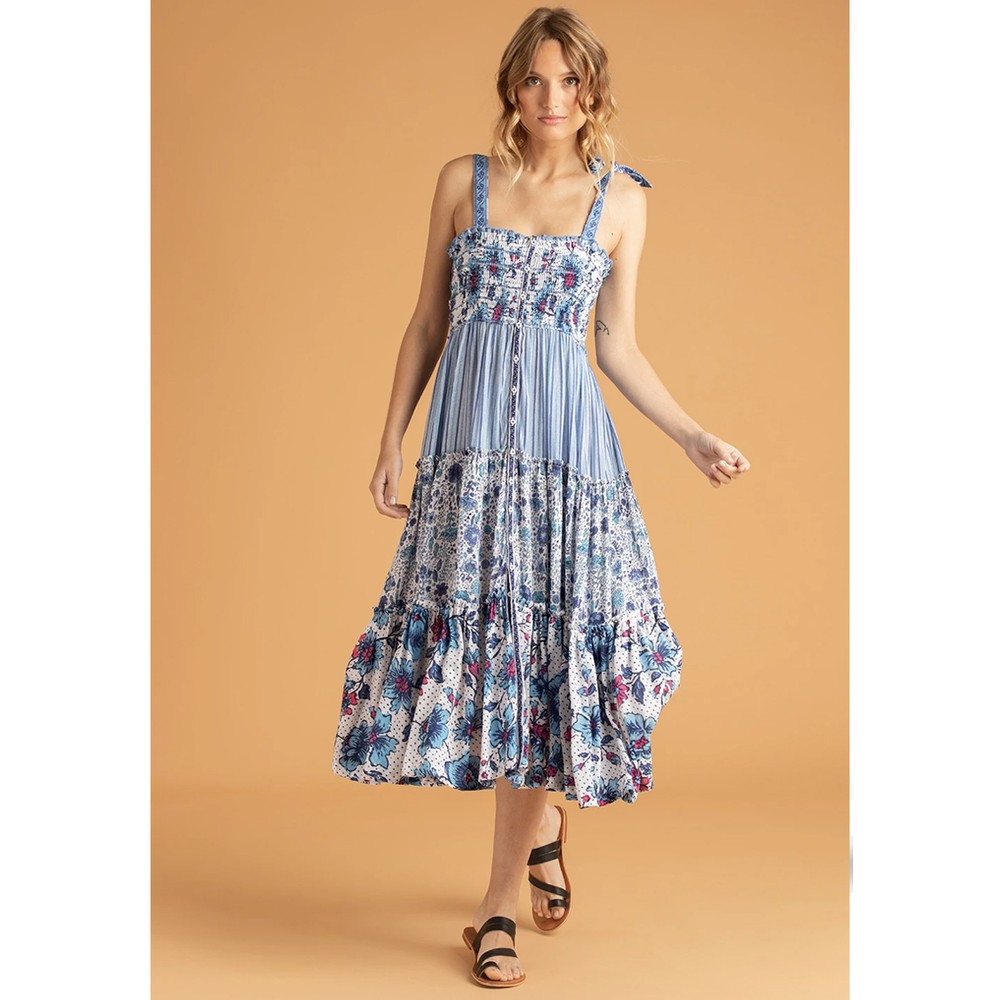 POUPETTE ST BARTH Triny Smocked Midi 