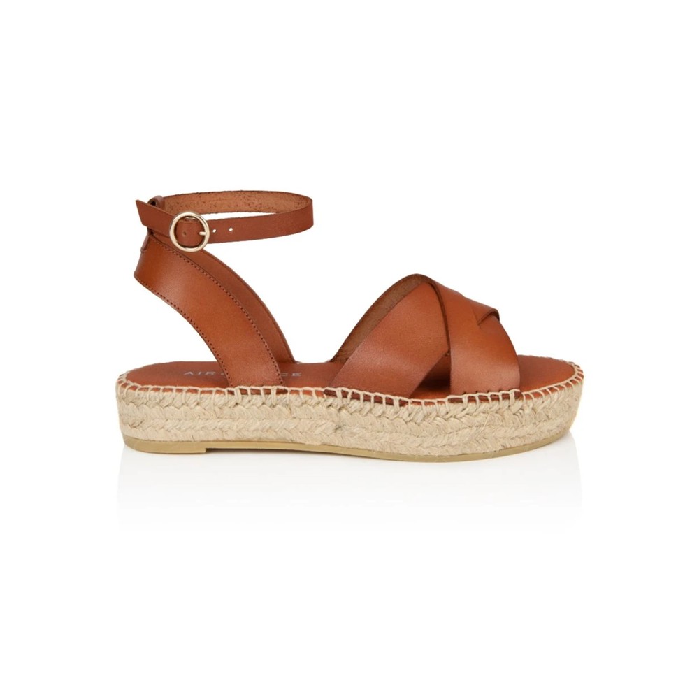 AIR u0026 GRACE Nova Leather Espadrille Sandals - Tan