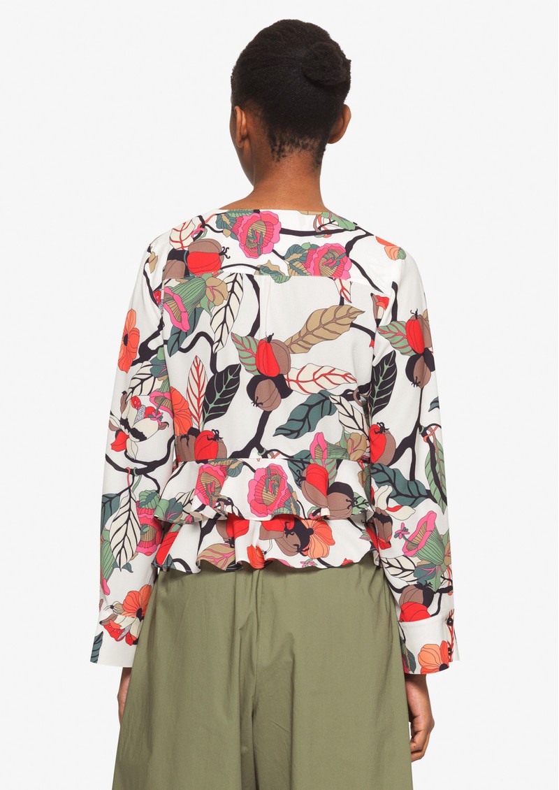 Blouse Longue Baum Und Pferdgarten Taille 12 - Imprimé Fleuri Violet & Noir - Occasion TB