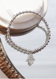 ChloBo Didi Sparkle Hamsa Hand Bracelet - Silver