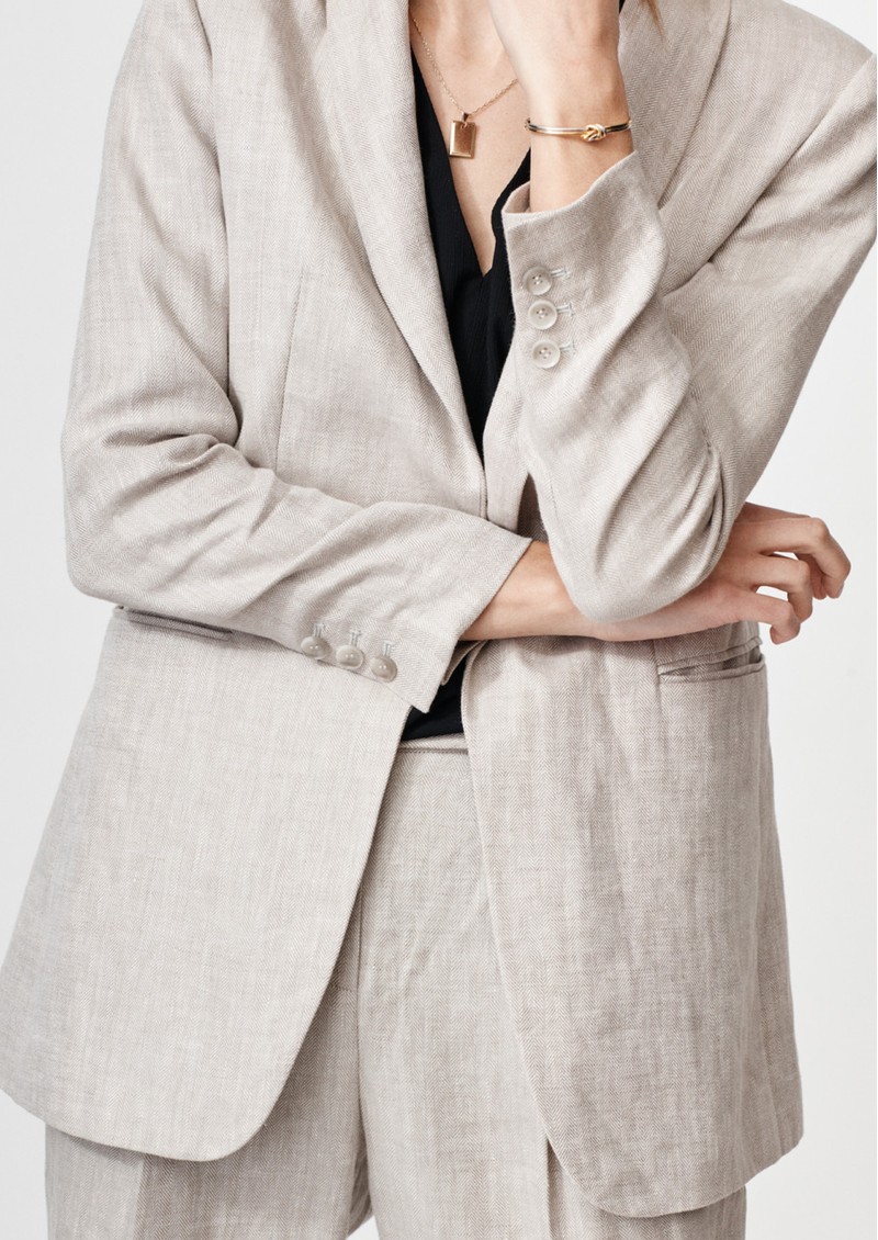 MAYLA Gray Linen Blazer Salt