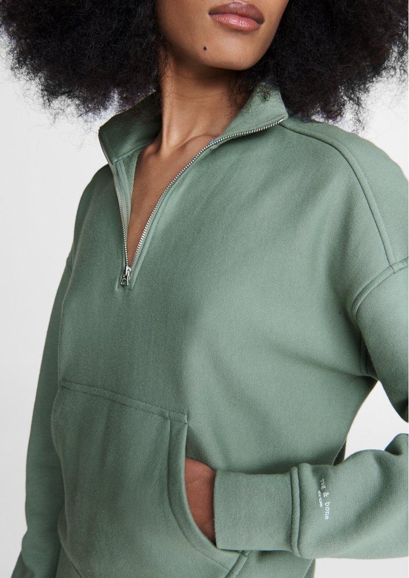 green half zip pullover