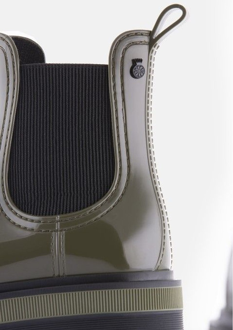 LEMON JELLY Netty 06 Vegan Platform Jelly Boots Military Green