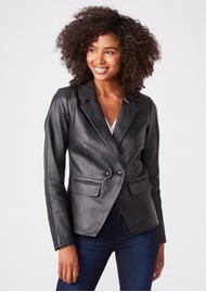 Paige Denim Aventura Leather Blazer - Black