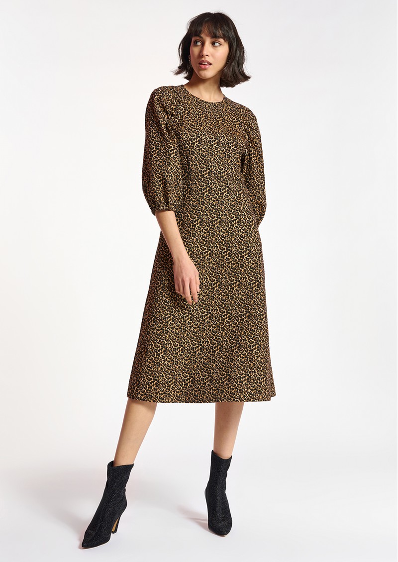 Essentiel Antwerp Cobainkor Jacquard Midi Dress - Buckthorn Burn