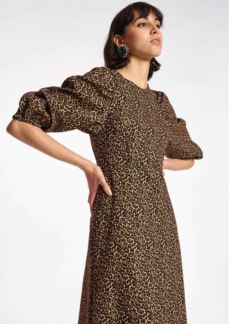 Essentiel Antwerp Cobainkor Jacquard Midi Dress - Buckthorn Burn