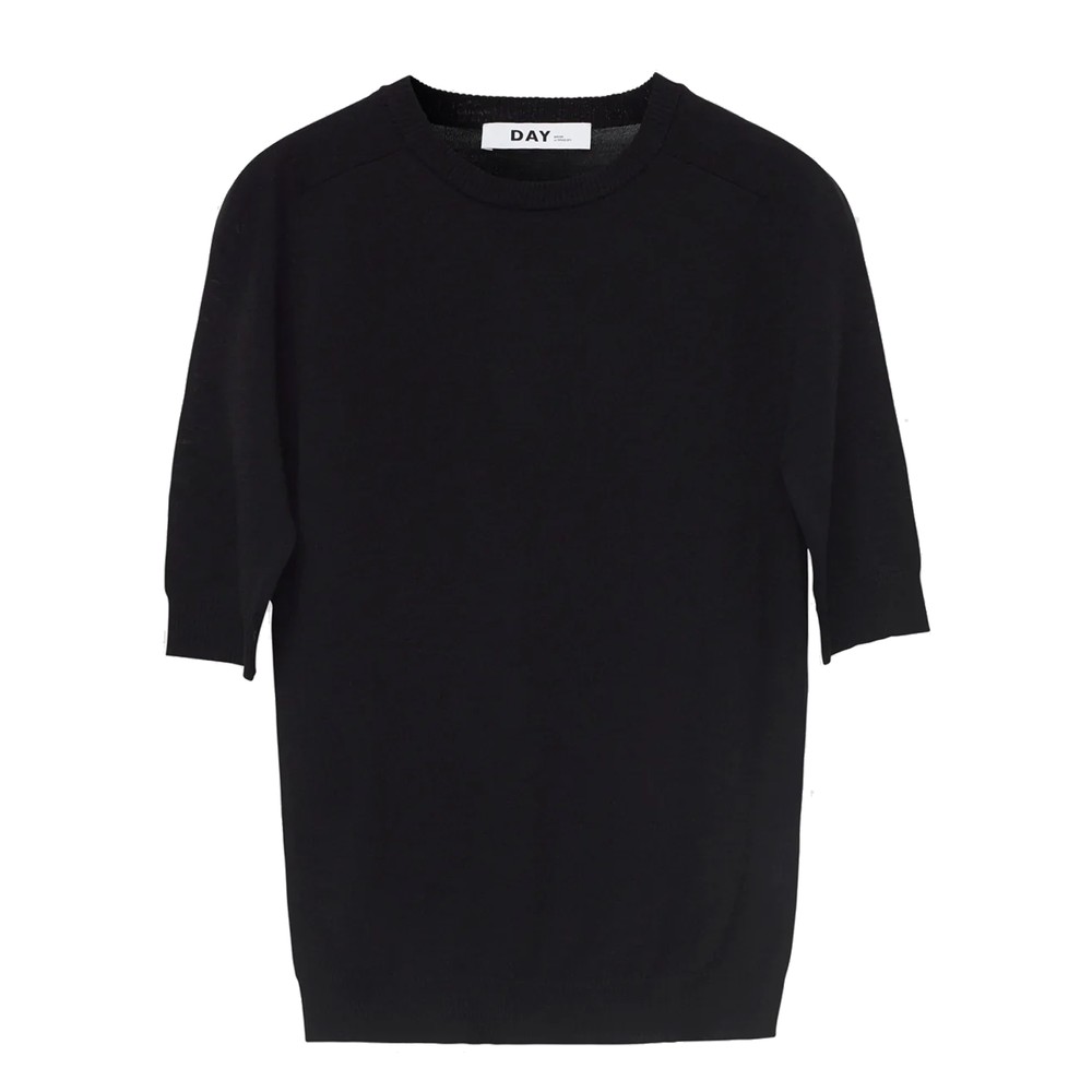 Day Birger et Mikkelsen Carolina Merino Wool Round neck Knitted T-shirt - Black