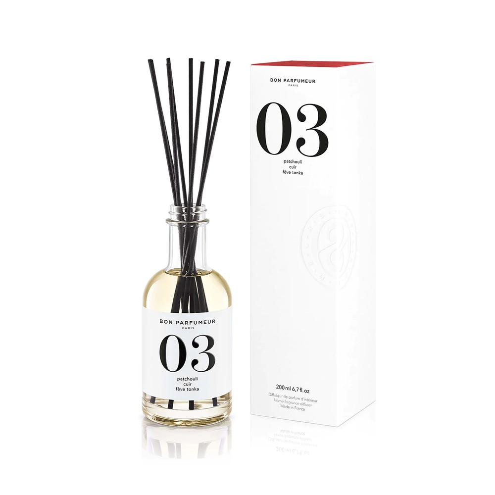 Bon Parfumeur Women's Black Scented Diffuser 200Ml - N03 Patchouli, Leather, Tonka Bean