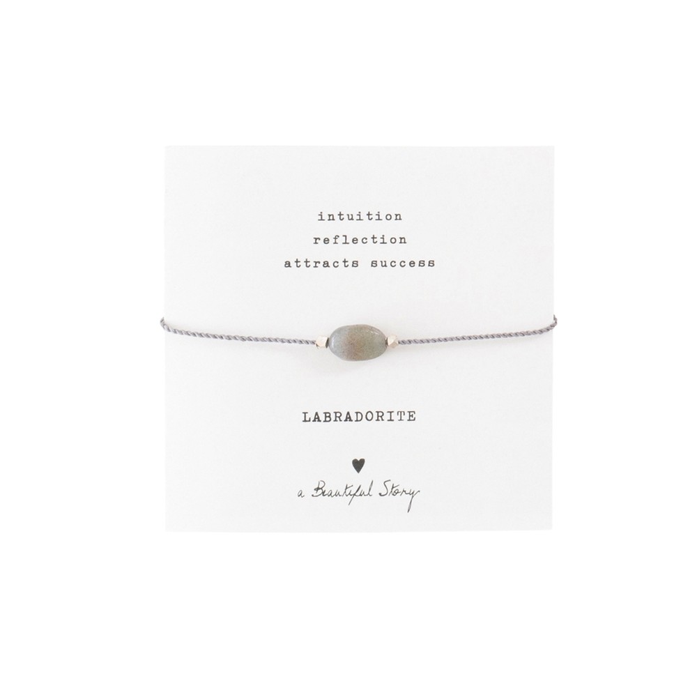 A Beautiful Story Women's Cream Gemstone Bracelet Card - Labradorite