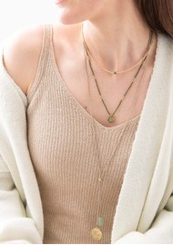 A BEAUTIFUL STORY Flora Gold Necklace - Aventurine