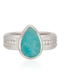 ANNA BECK Amazonite Drop Cocktail Ring - Sliver