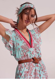 POUPETTE ST BARTH midi dress sasha - aqua batik