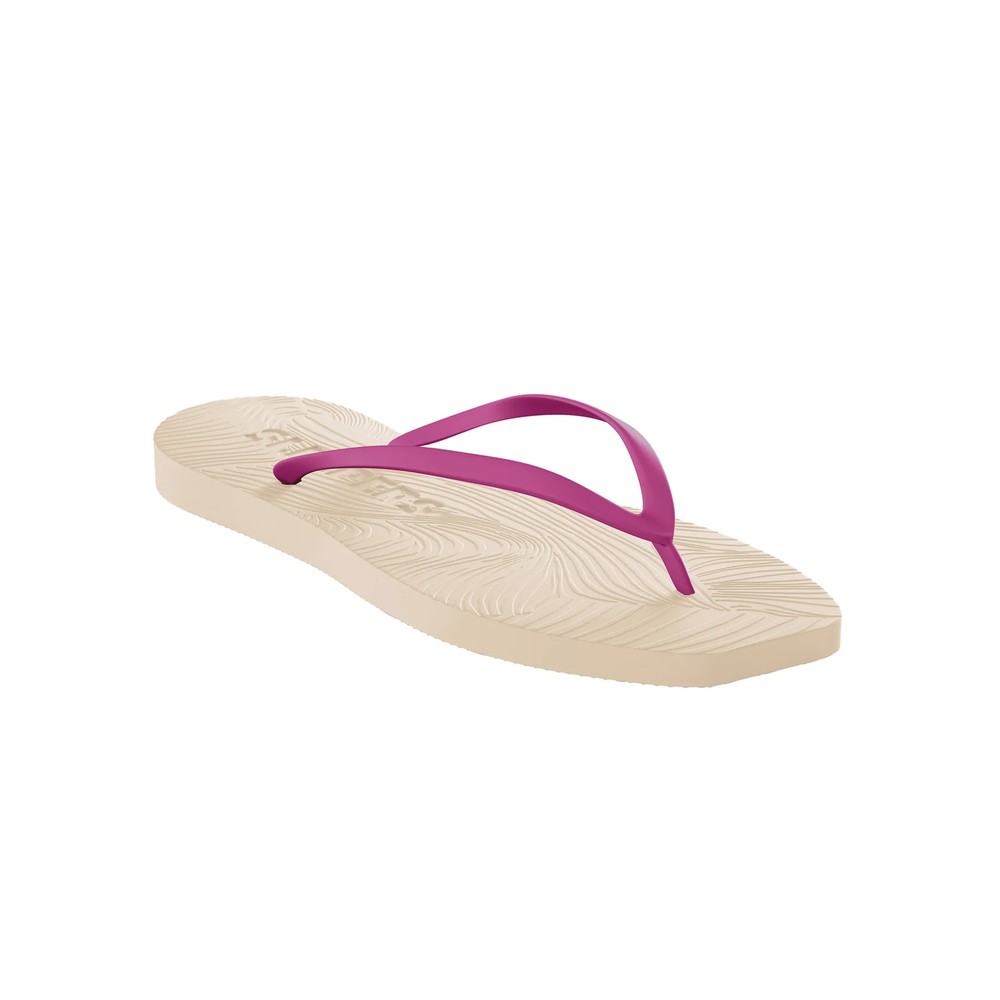 Sleepers Women's Cream/Pink/Light Tapered Flip Flops - Eggnog Fucsia