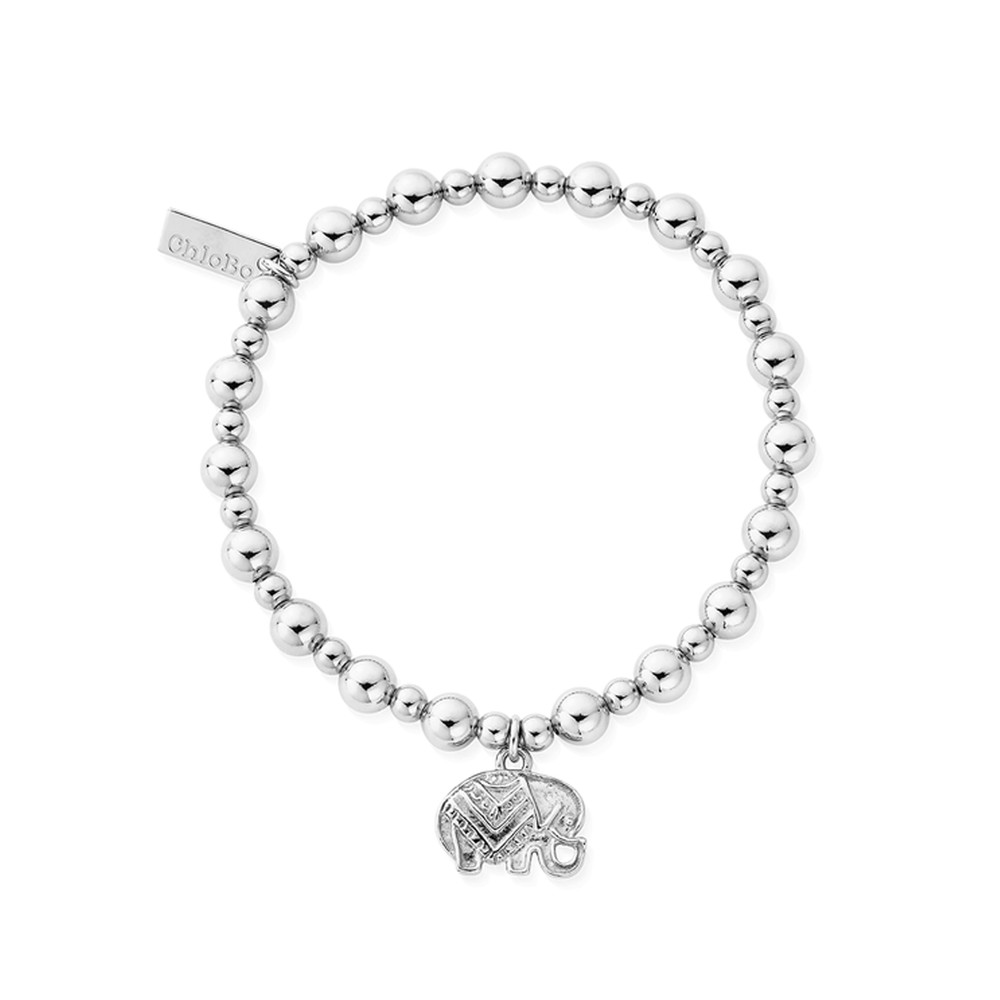 Chlobo Women's Gold Small Ball Elephant Bracelet