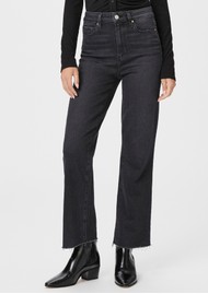 Paige Denim Relaxed Claudine Raw Hem Jeans - Black Lotus