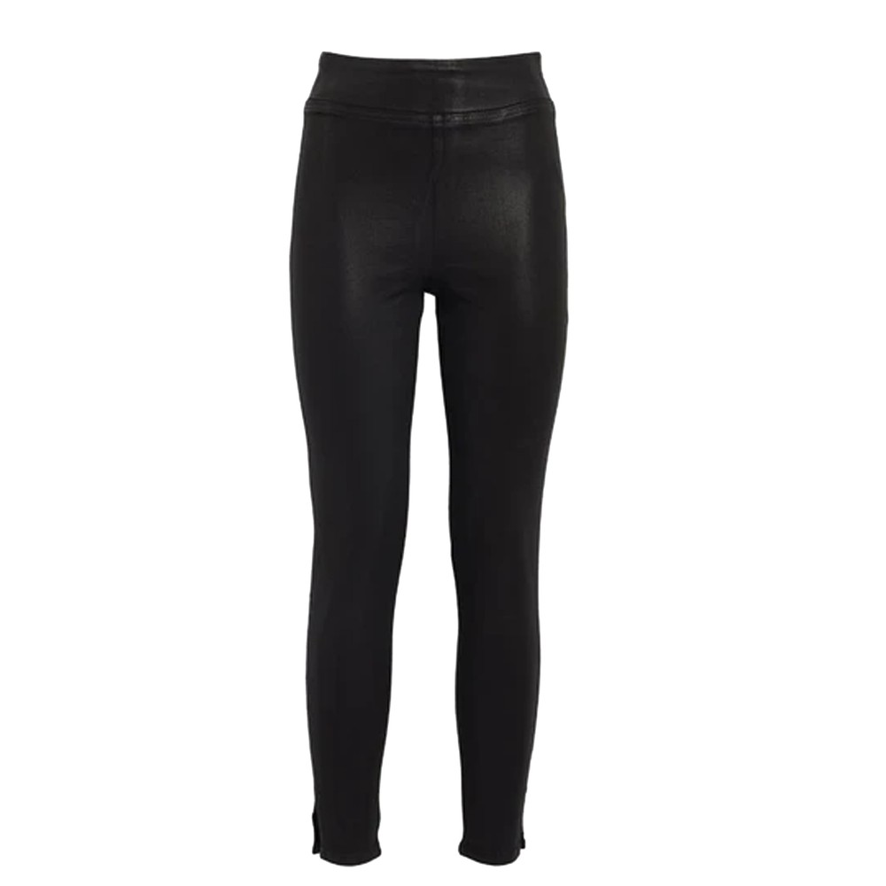 Frame Denim The Jetset Coated Skinny Crop Slit Jeans - Noir coated