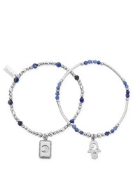 ChloBo Manifest Sodalite Set Of 2 Bracelets - Silver