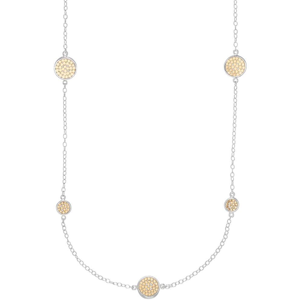 Anna Beck Women's Gold/Silver Classic Multi Disc Station Long Necklace