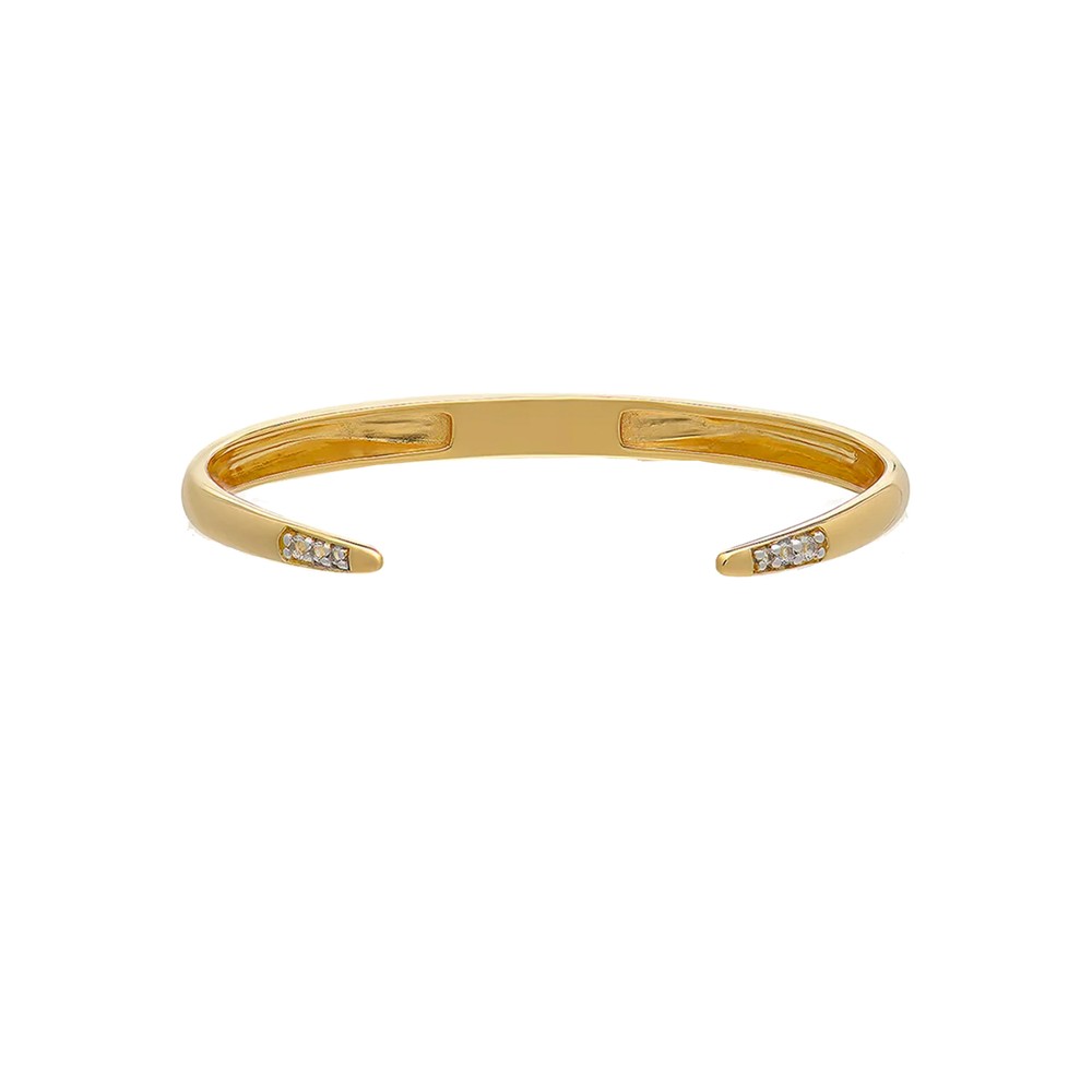 Rachel Jackson Women's Gold April Birthstone Bangle - Rock Crystal