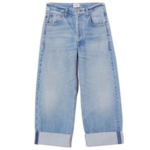 Ayla Baggy Cuffed Crop High Rise Jean - Gemini