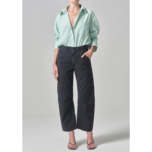 Marcelle Sateen Cargo Jean - Washed Black
