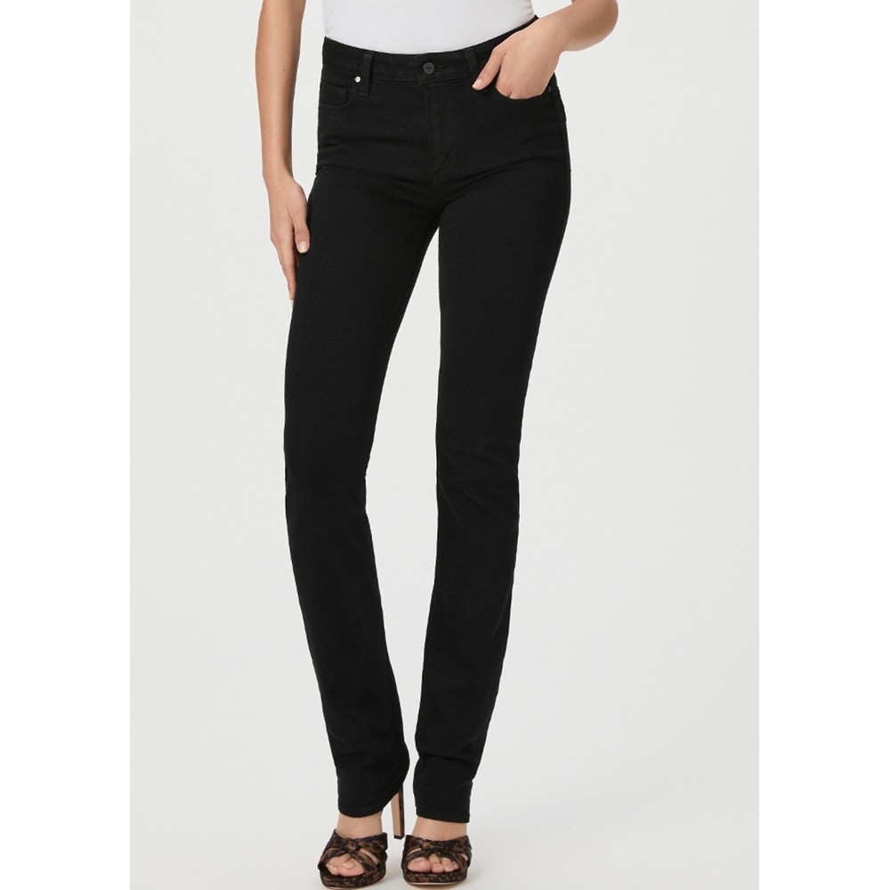 Paige Denim Hoxton High Rise Straight Leg Jeans - Black Shadow