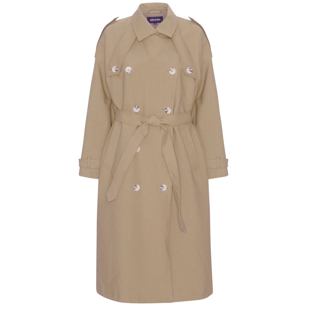 MEOTINE Bobby Canvas Trench Coat - Beige