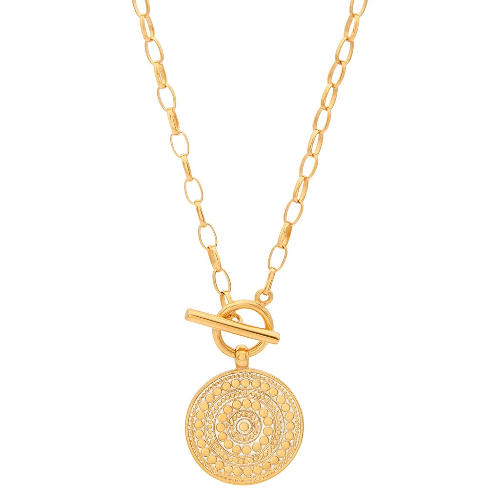 Anna Beck Women's Gold Dotted Circle Toggle Necklace