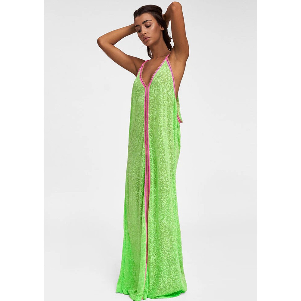 PITUSA Inca Sun Dress Lime/Pink