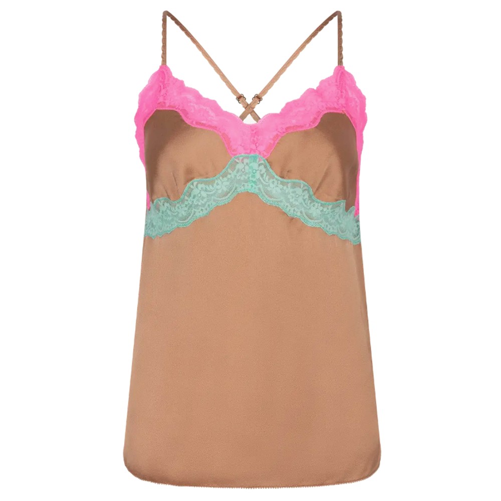 Love Stories Women's Brown Pandora Lace Cami - Medium