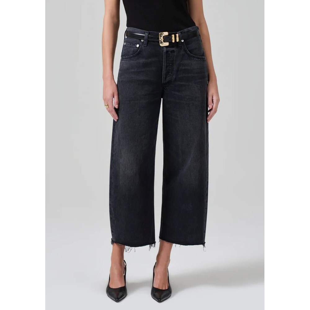 CITIZENS OF HUMANITY Ayla Baggy Raw Hem Crop High Rise Jean - Bronson
