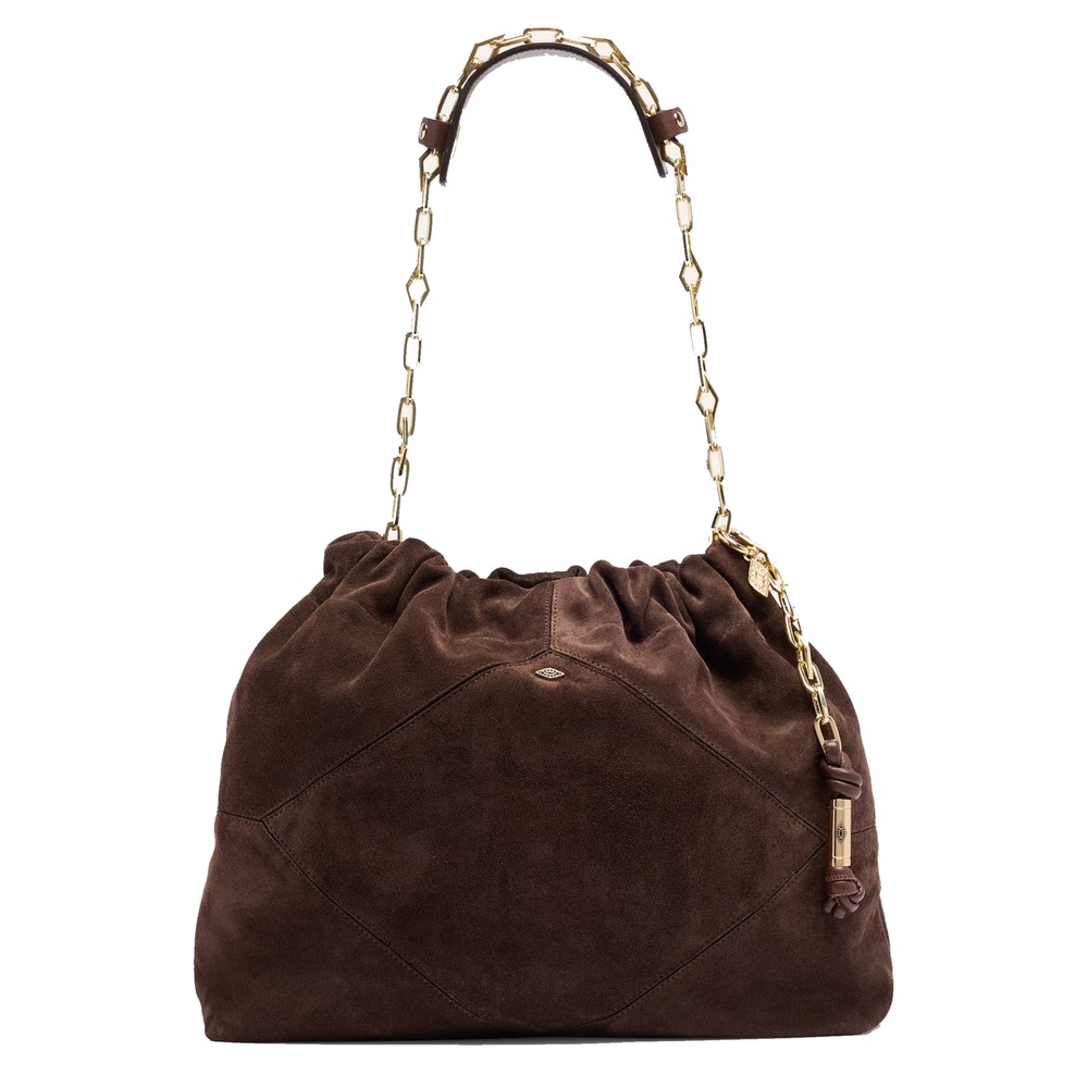Ba&Sh Women's Brown Suede June Tote Bag - Choco